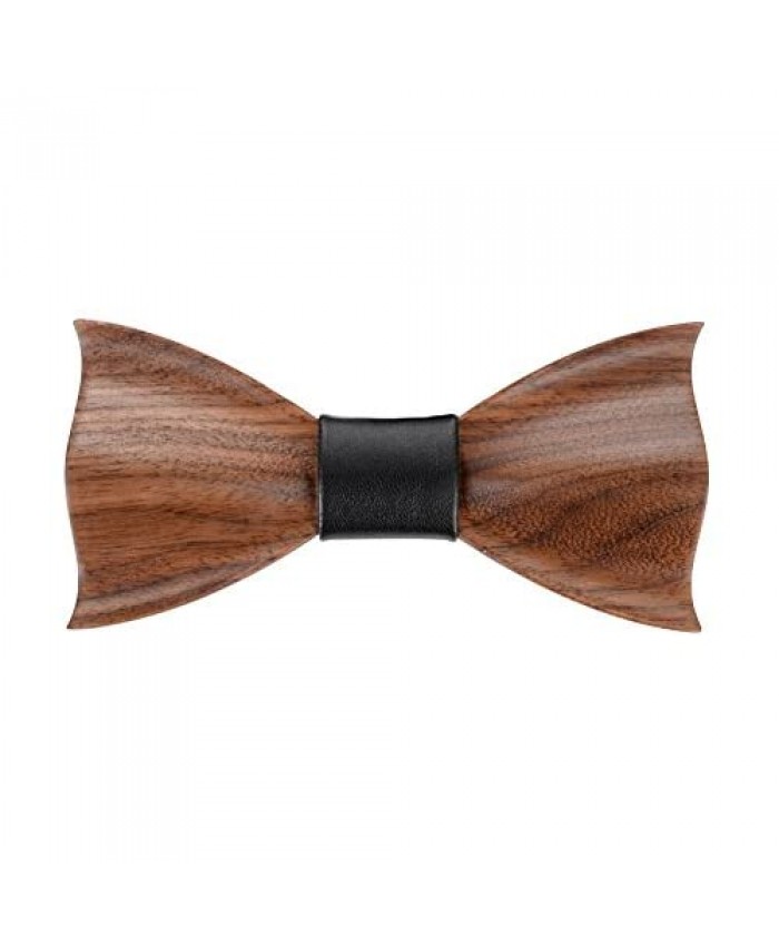 Mr.Van Mens Bow Ties Natural Walnut Wood Handcrafted Wooden Adjustable Bowties for Tuxedo Wedding Party