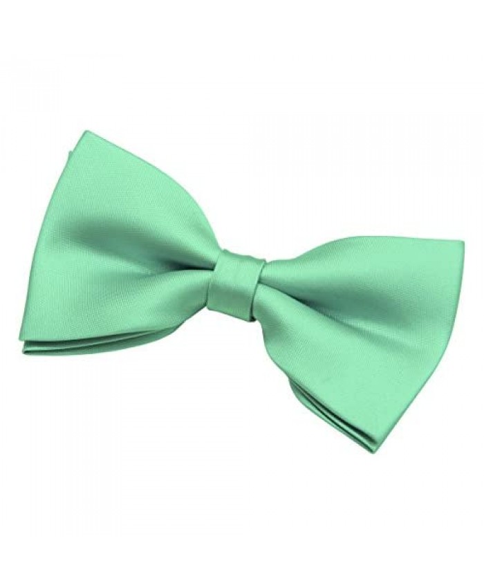 Retreez Men's Solid Plain Color Woven Microfiber Pre-tied Bow Tie (5)