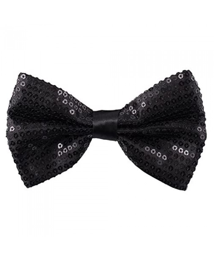 Sequin Bow Ties for Men - Pre-tied Adjustable Length Bowtie Many Colors to Choose From
