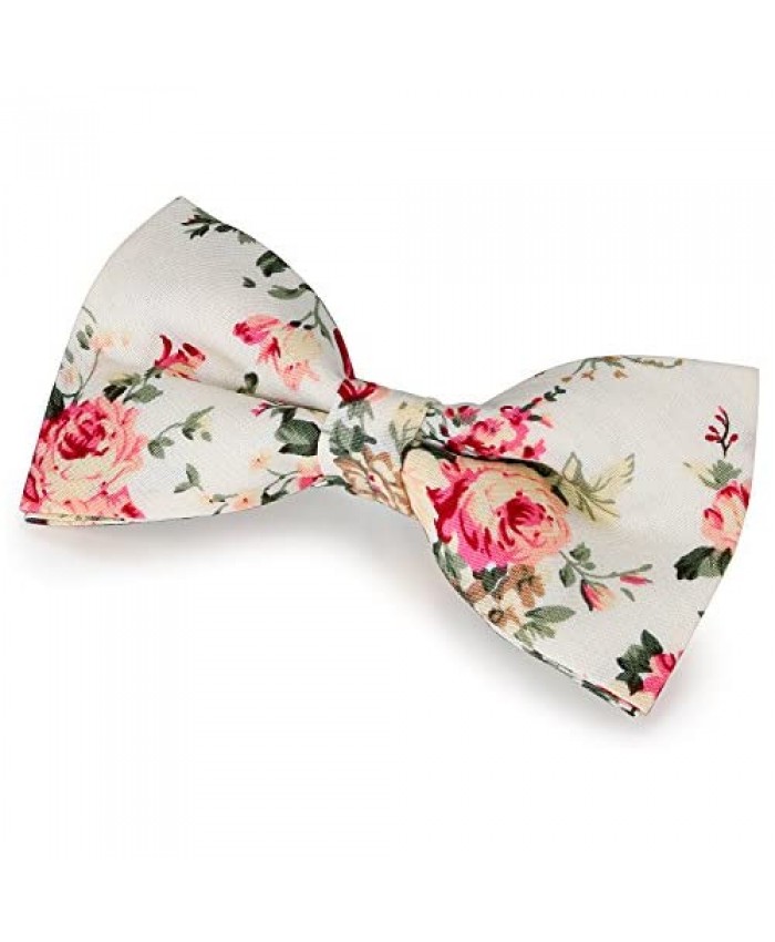 Skepo Fashion Mens Flower Pattern Adjustable Neck Floral Bowtie Bow Tie for Valentine’s Day