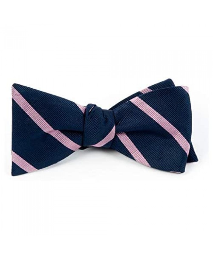 The Tie Bar Trad Stripe 100% Woven Silk Bow Tie