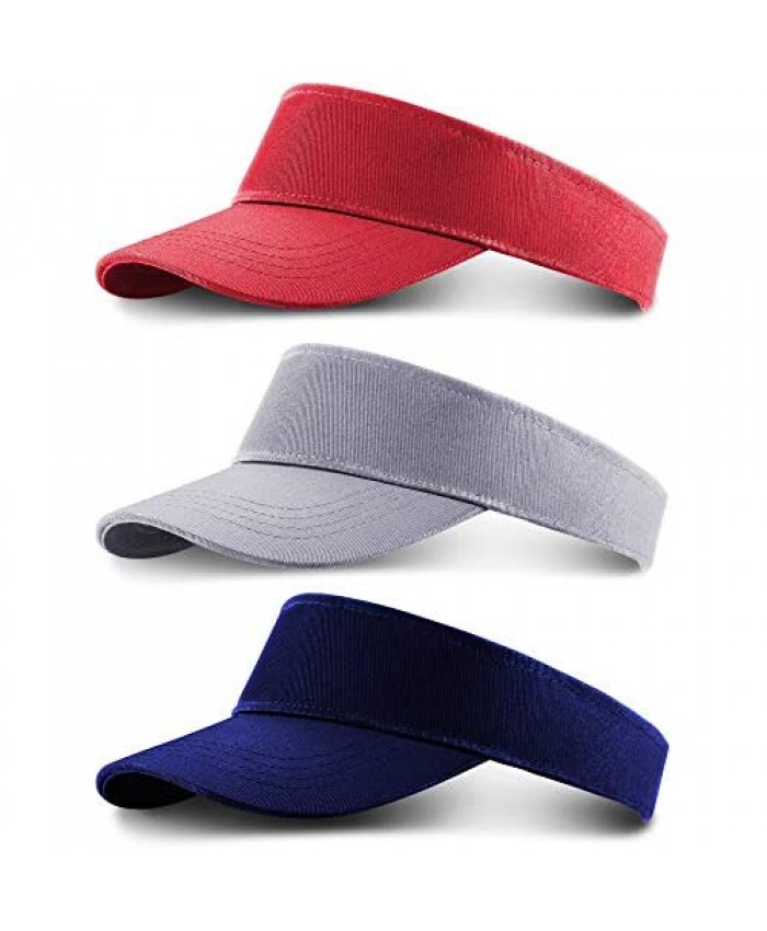 3 Pieces Tooddler Cotton Sun Visor Caps Children Adjustable Sports Sun Hats for Kids