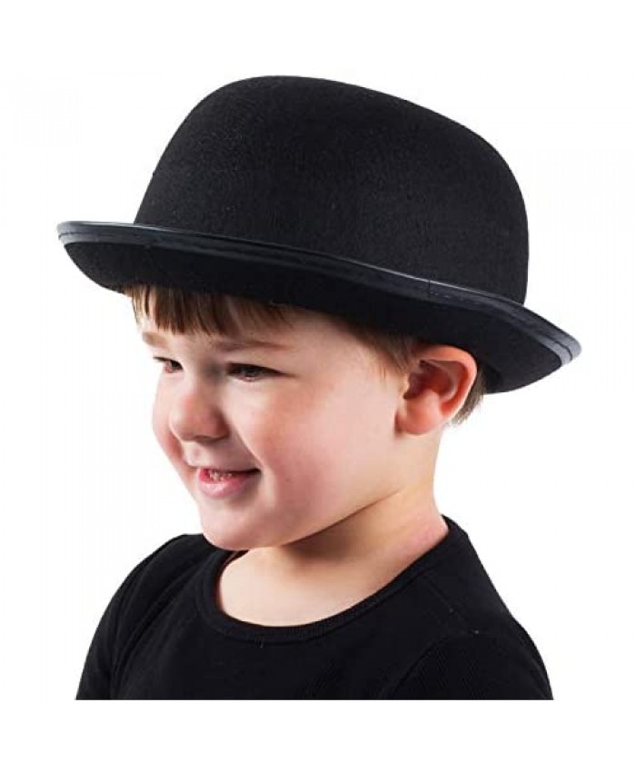 Funny Party Hats Kids Derby Hat - Bowler Hat for Kids - Black Bowler Hat - Felt Bowler Hat - Children's Costume Hats