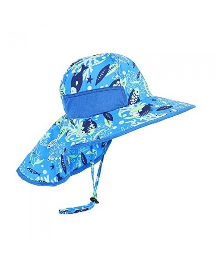 SENWAI Kids UPF 50+ Sun Protection Hat with Neck Flap Mesh Large