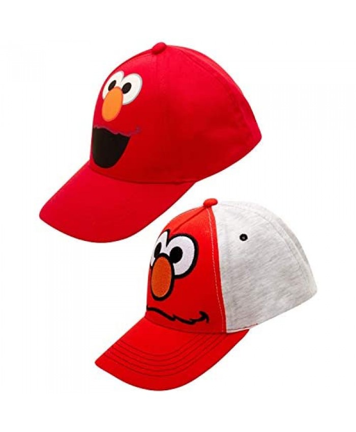 Sesame Street Boys Elmo Cotton Baseball Cap 2-Pack (Ages 2-4)