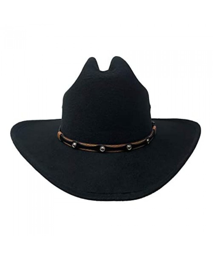 WESTERN EXPRESS Child Faux Felt Cowboy Hat with Elastic Band and Conchos Limited Edition Black