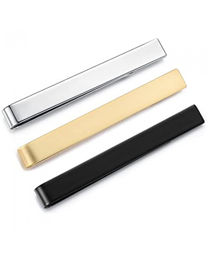 3pcs Honey Bear Mens Tie clip Set Tie Bar - Normal Size Stainless Steel For Business Wedding Gift 5.4cm