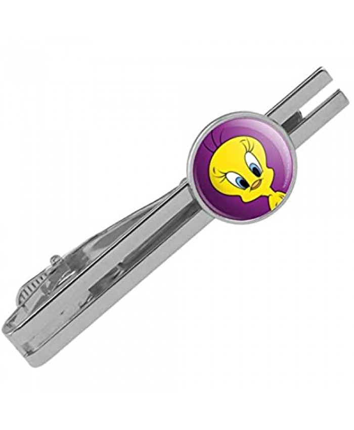 GRAPHICS & MORE Looney Tunes Tweety Bird Round Tie Bar Clip Clasp Tack Silver Color Plated