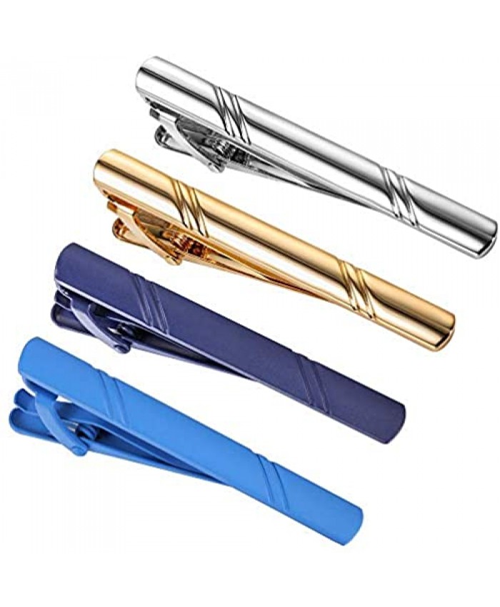 HAWSON 2 inch Tie Clip for Men Mens Tie Bar Pins Set for Skiny and Regular Necktie Tie Clips Set Gift for Men(4pcs/5pcs/7pcs/8pcs)