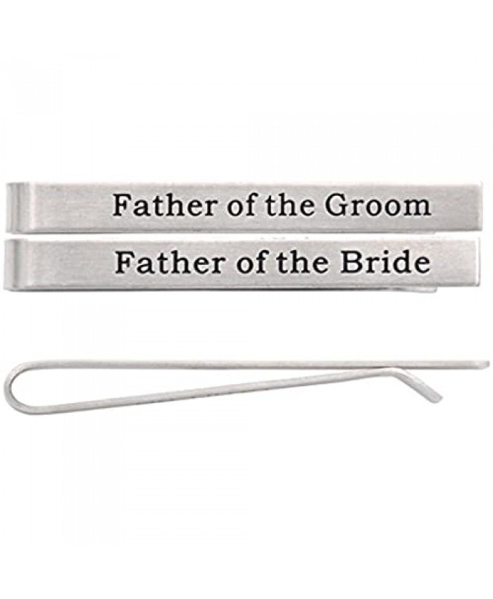 O.RIYA Stainless Steel Tie Clip Wedding Set - Father of The Groom Tie Clip - Father of The Bride