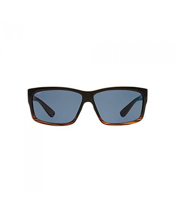 Costa Del Mar Men's Cut Polarized Rectangular Sunglasses Coconut Fade/Grey Polarized-580P 60 mm
