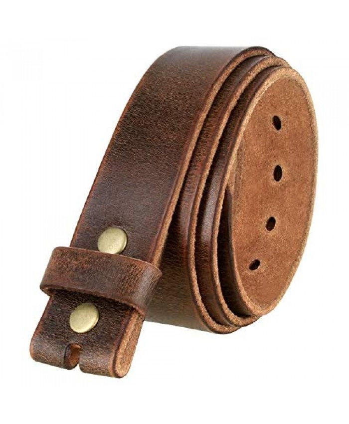 3840002 One Piece Genuine Full Grain Vintage Distressed Leather Belt Strap 1-1/2(38mm) Wide