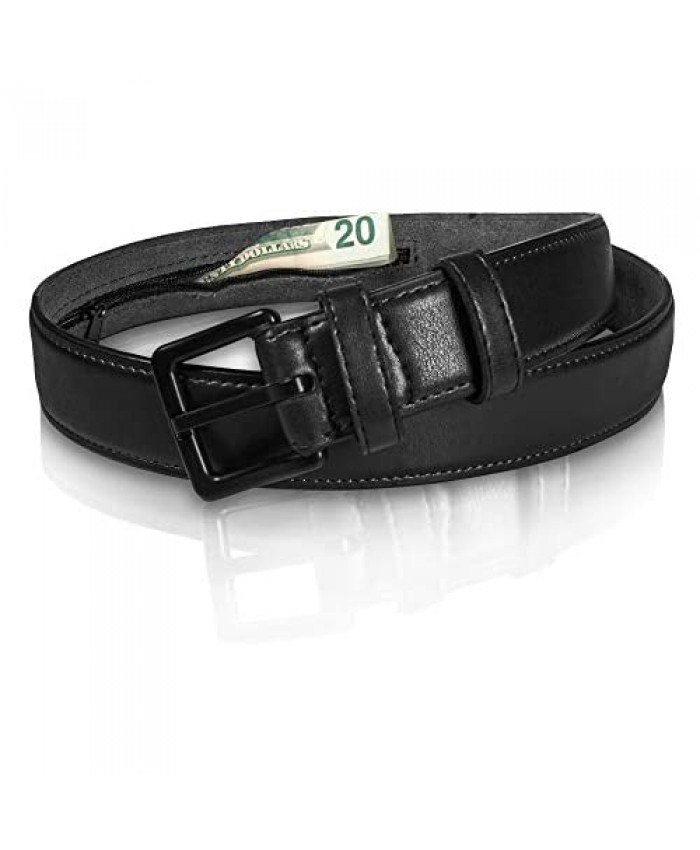 Genuine Leather Travel Money Belt - Metal Free w/ Anti-Theft Hidden Money Pocket - Like a Funny Pack but a lot more Elegant