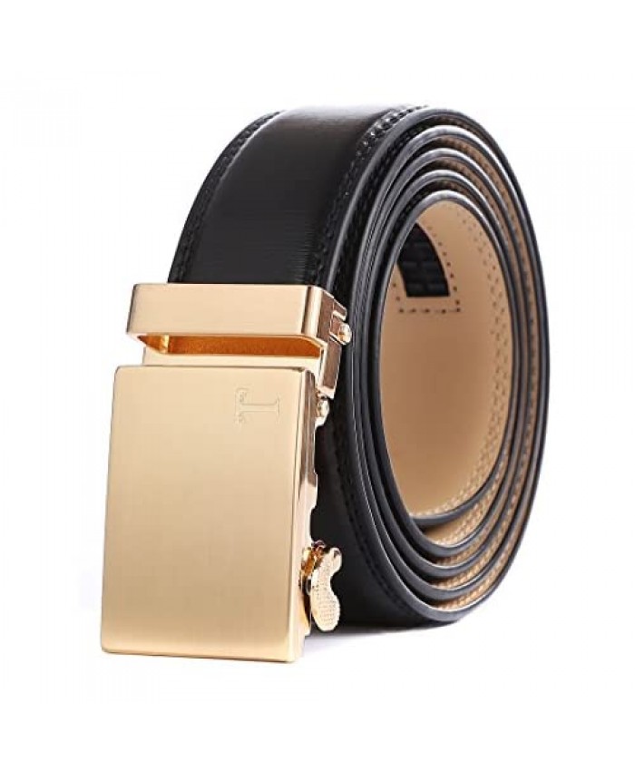 Tonywell Mens Genuine Leather Ratchet Belt Fashion Belts with Automatic Buckle