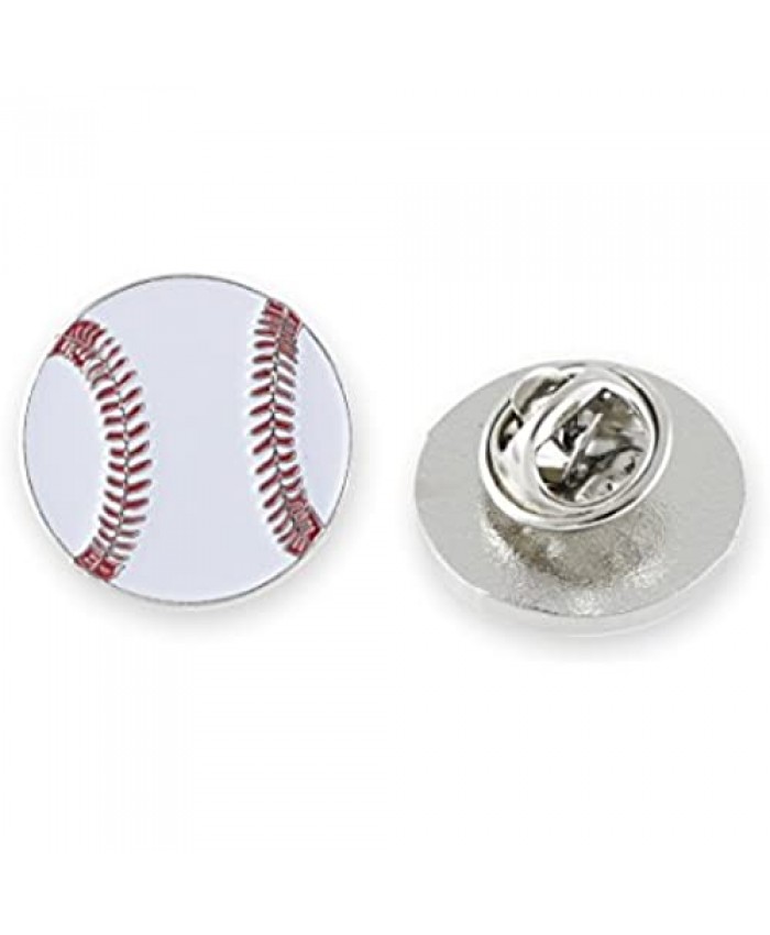 Forge Baseball Enamel Cufflink + Lapel Pin + Tie Bar (Silver Lapel Pin)