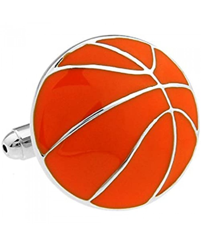 MRCUFF Basketball Pair Cufflinks in a Presentation Gift Box & Polishing Cloth