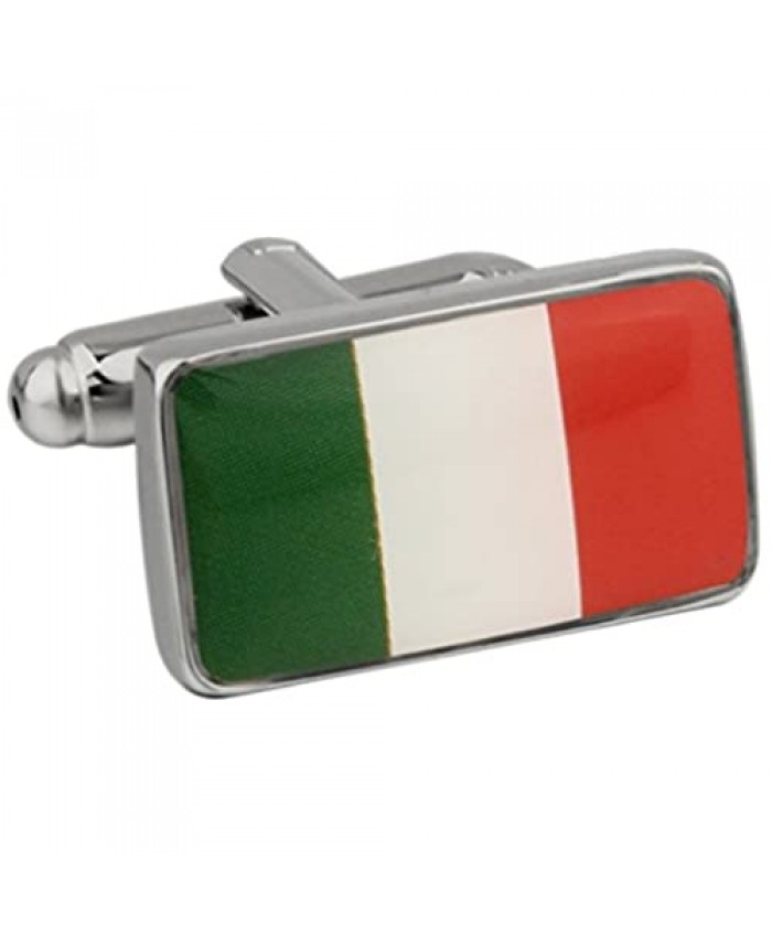 MRCUFF Ireland Irish Flag Pair Cufflinks in a Presentation Gift Box & Polishing Cloth