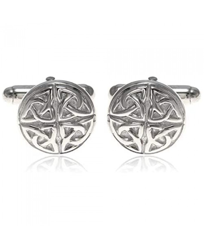 Sterling Silver Celtic Circle Cufflinks with Presentation Gift Box. Great gift for a man on a birthday or Christmas