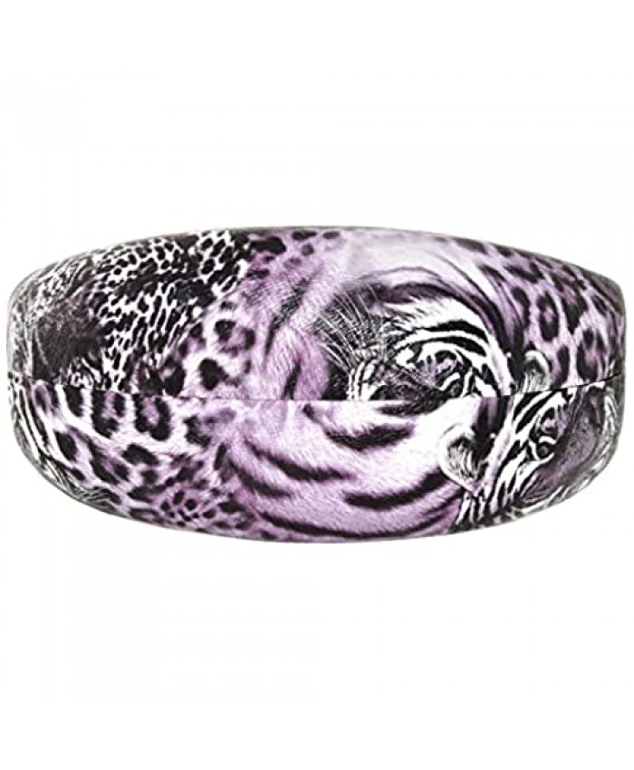 Fashion Clamshell Hard Case for Sunglasses Leopard Purple Animal Print extra large