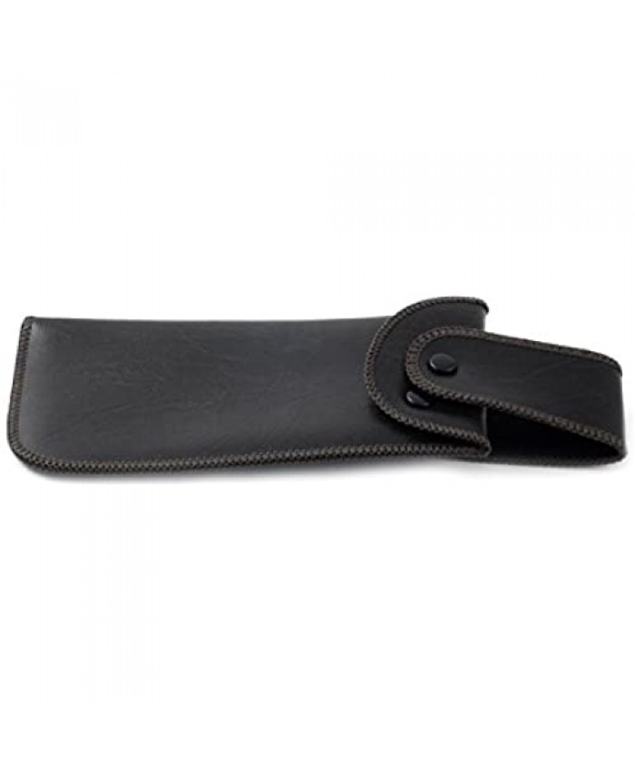 Soft Eyeglass Case Faux Leather Attaches to Belt Vertical (Black)