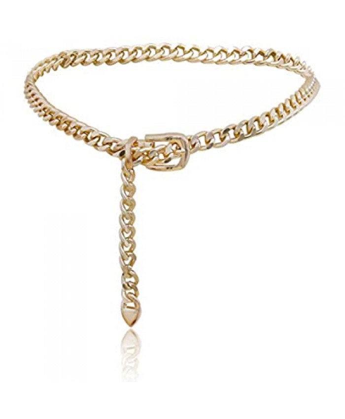 Belt Chains for Women L XL Gold/Silver/Leopard Tone Single Layer Rhinestone Waist Chain Jewelry for Women Teen Girls