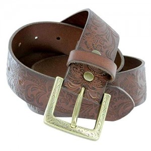 Cowgirl Cowboy Western Tooled Floral Engraved 100% Full Grain Geuine Leather Belt Casual Jean Belt