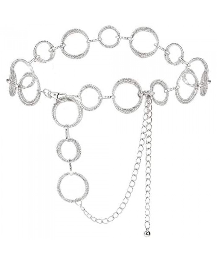 YooAi O-Ring Chain Belts Waist Belt Links for Women Metal Link Chain Gift