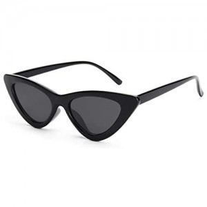 Livhò Retro Vintage Narrow Cat Eye Sunglasses for Women Clout Goggles Plastic Frame