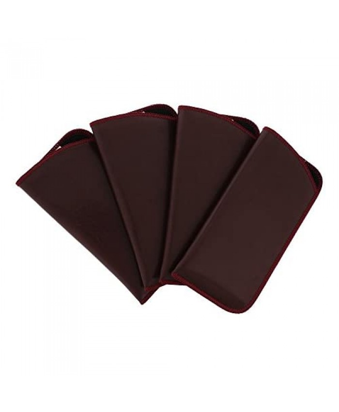 4 Pack Classic Faux Leather Eyeglass Slip Cases In Burgundy For Men And Women
