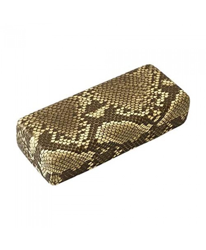 OKINAN Glasses Case of Snake Pattern Stylish and Portable Sunglasses Case with a Cleaning Cloth for Women