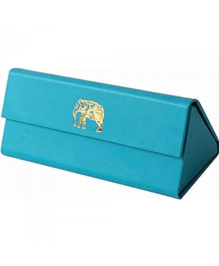 Sky + Miller - Teal & Gold Elephant Glasses Case with Cleaning Cloth