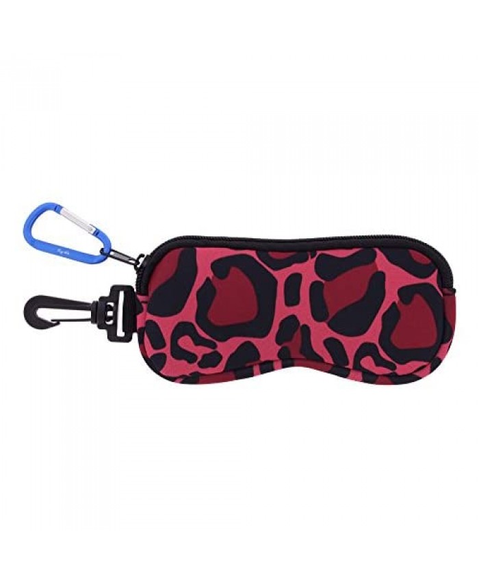 Soft Glasses Case For Men & Women Zip-Up Case With Hook & Carabiner Camouflage