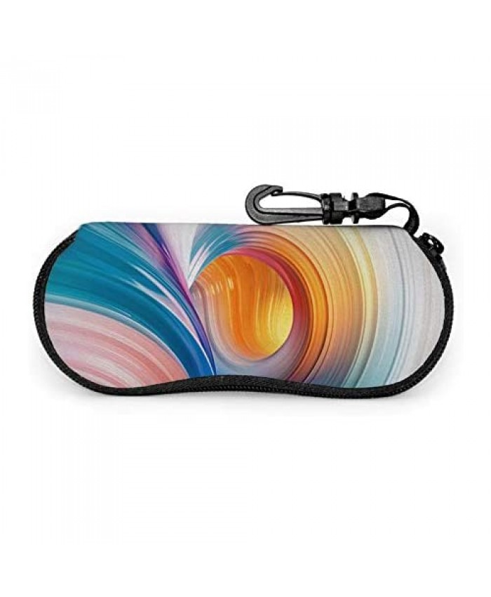 Sunset Seaside Sailboat Unisex Portable Eyeglasses Case Glasses Protective Case With Reinforced Zipper And Handy Belt Clip