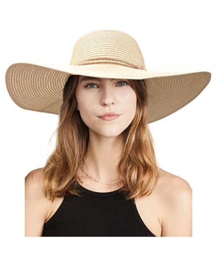accsa Wide Brim Beach Hats for Women Sun Hats Foldable Straw Hat UV Protection Summer Panama Hat UPF 50+
