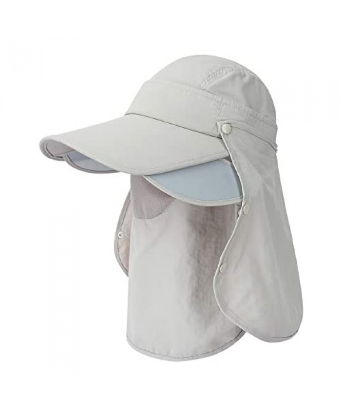 icolor Sun Hat Retractable Wide Brim Fishing Hats Multifunction UV Protection Sun Cap Summer Travel Beach Hat for Men Women
