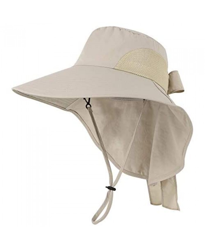 Jasmine Hiking Hat Women Foldable Flap UPF 50+ UV Protective Bucket Sun Hat w/Neck Cord