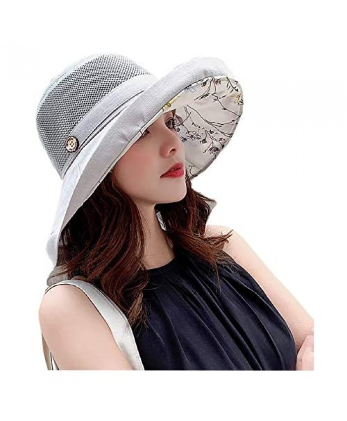 Muratomedo Sun Hats for Women Wide Brim UV Protection UPF Packable Wide Brim Chin Strap