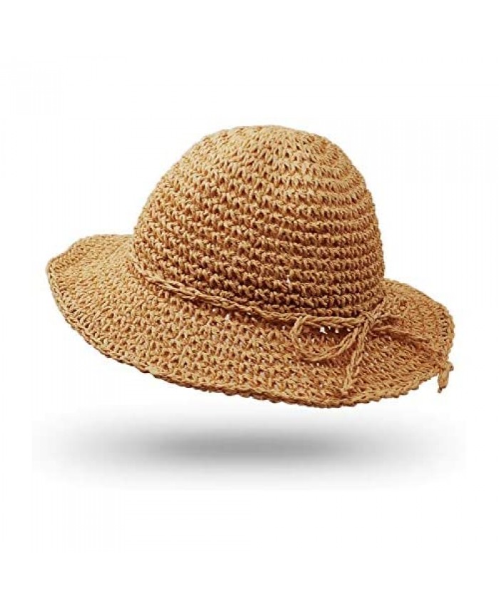 Straw Hat Handmade Beach Wide Brim Cap Foldable Outdoor Sun Hat Beach Headwear for Adult Children Man Women