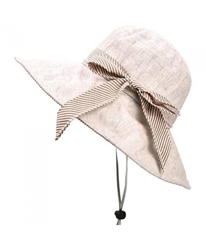 Sun Hats for Women Roll-up Wide Brim Summer Beach Hat Foldable Floppy Cotton Hat