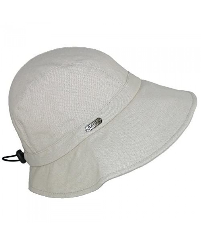 Sun 'n' Sand Women's Cotton Packable Facesaver Hat with Adjustable Toggle