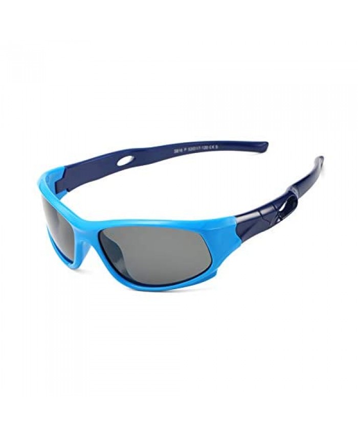 AZORB Sports Polarized Kids Sunglasses TPEE Rubber Flexible Frame for Children Age 3-10