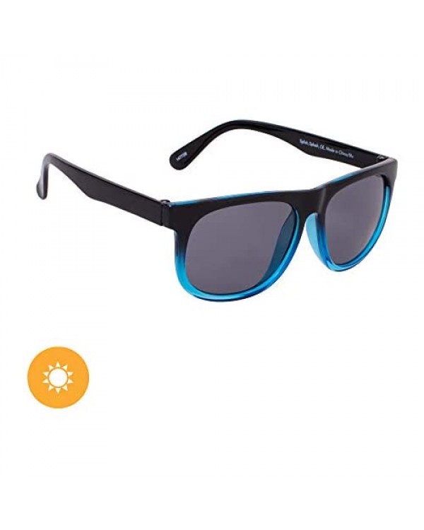 Del Sol Solize Color-Changing Sunglasses For Boys - Splish Splash - Changes Color from Clear to Blue in the Sun - Polarized Pro Lens 100% UVA/UVB Protection