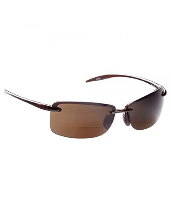 Guideline Eyegear Del Mar Polarized Bifocal Sunglass with Freestone Brown Lens Shiny Rootbeer Frame