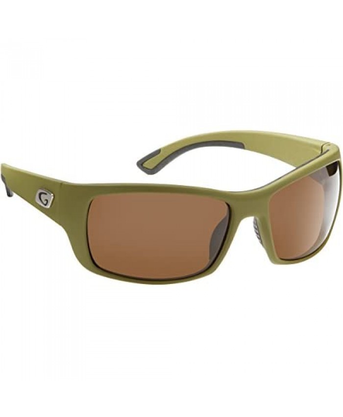 Guideline Eyegear Keel Sunglasses Matte Opaque Green Frame Freestone Brown Lens Large-X-Large