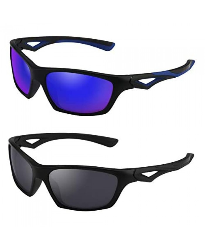 HXS Kids Polarized Sunglasses 2 Pack-TPEE Rubber Sports Sunglasses Flexible Shades Glasses for Boys Girls Age 2-6