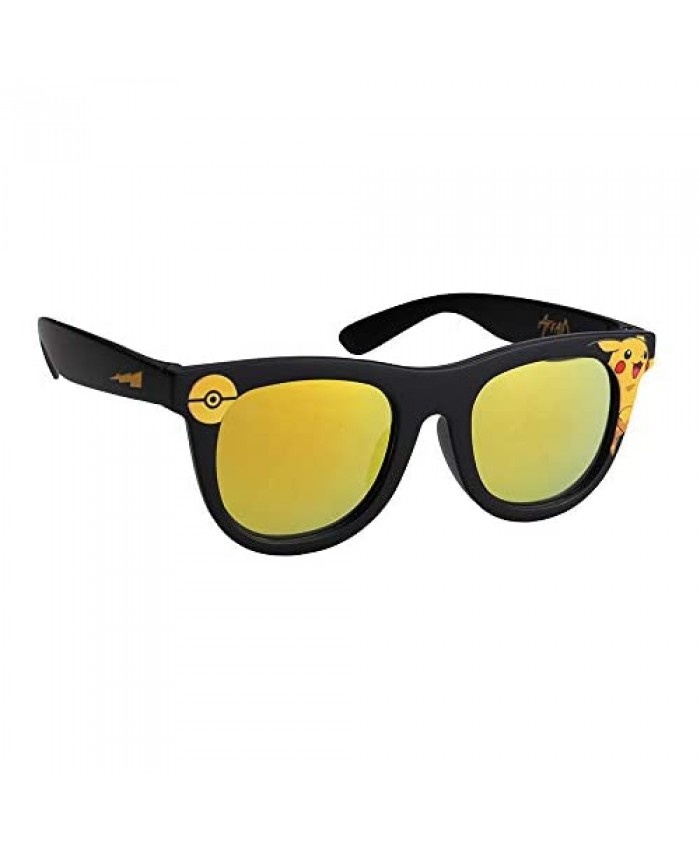 Sun-Staches Officially Licensed Pokemon Pikachu Black Frame Kids Shades Costume Party Sunglasses Arkaid