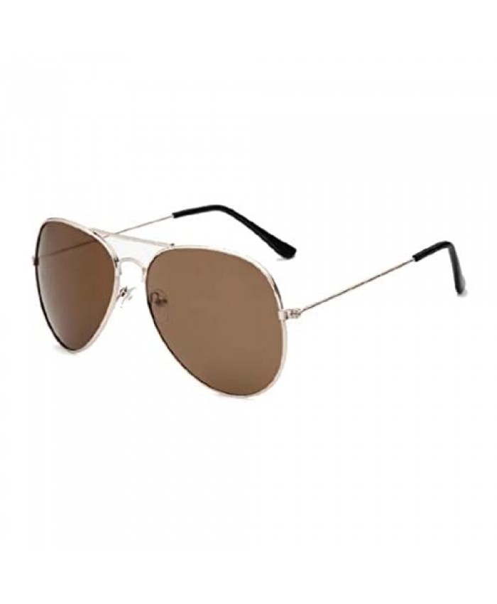 WebDeals - Little Children's Kids Classic Aviator Sunglasses Metal Frame Ages 2 to 5 (Gold Brown Gradient)