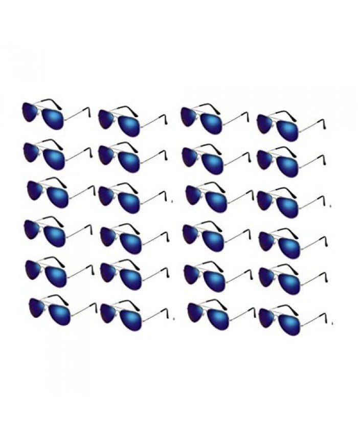 WODISON 24 Packs Classic Kids Aviator Sunglasses Bulk Metal Frame Children Party Eyeglasses