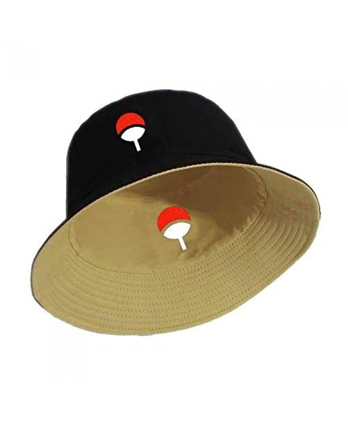 Anime Naruto Akatsuki Uchiha Family Logo Printed Hat Unisex Panama Bucket Hat Outdoor Fishing Fishermen Hat