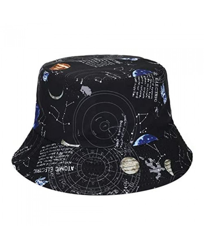 ANUEVO Printing Bucket Hat Reversible Both Sides Wear Summer Travel Beach Sun Hat Outdoor Hat for Women and Men